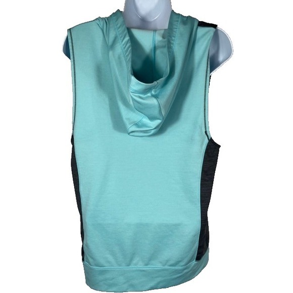 Under Armour Womens Sz M ColdGear Sleeveless Hooded Pullover Blue Tank Top-1554 - Picture 2 of 7